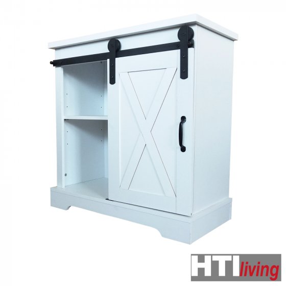 Kommode mit Schiebetür Thekla Landhaus Weiß 