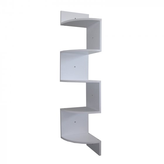 Eckregal Hängeregal Weiß mit 5 Ablagen modernes Wandregal platzsparend 