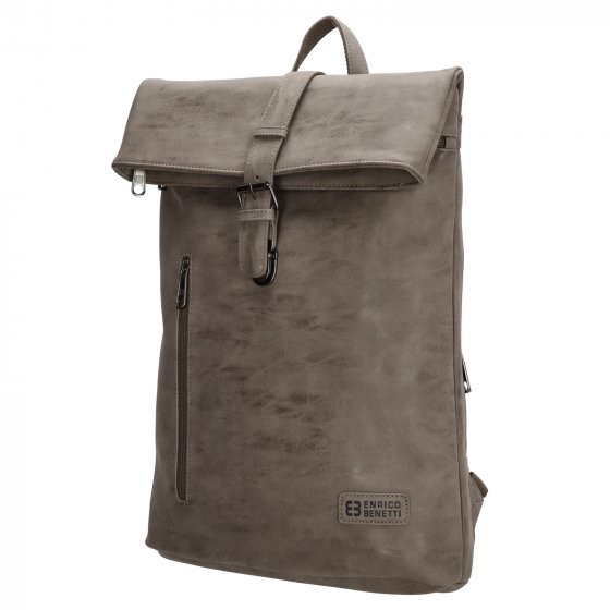 Laptoprucksack Notebooktasche Kunstleder Taupe 