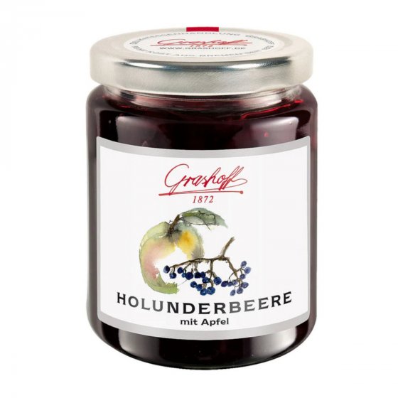 Grashoff Holunderbeere mit Apfel Konfitüre Extra 250g 3er Pack 