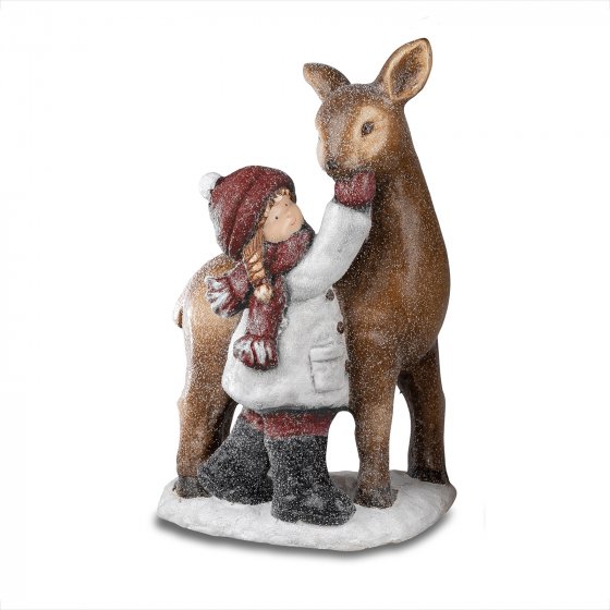Winterkind 1 Stück mit Reh 