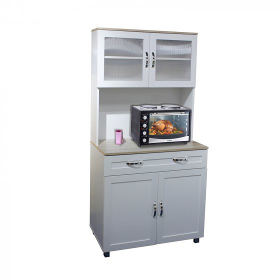 Küchenbuffet mit Glasteil Weiß Blanca 