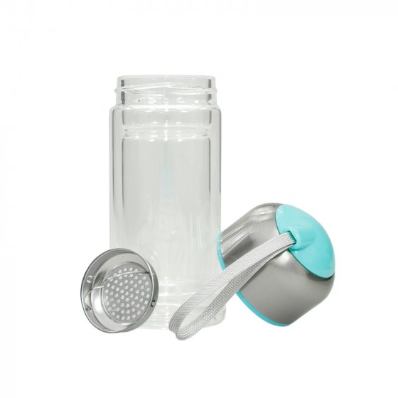 Trinkflasche 0,3 Liter Glasflasche mit Siebeinsatz