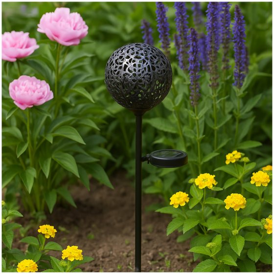 Solarlampe Luna 2er Set Flower Braun 