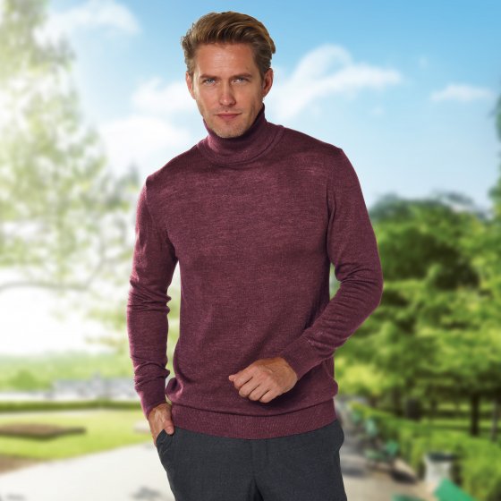 Luxus Rollkragenpullover mit Seide & Merino 