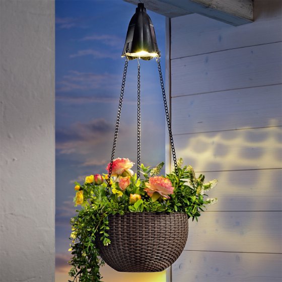 Blumenampel 2er Set Rattanoptik Braun 