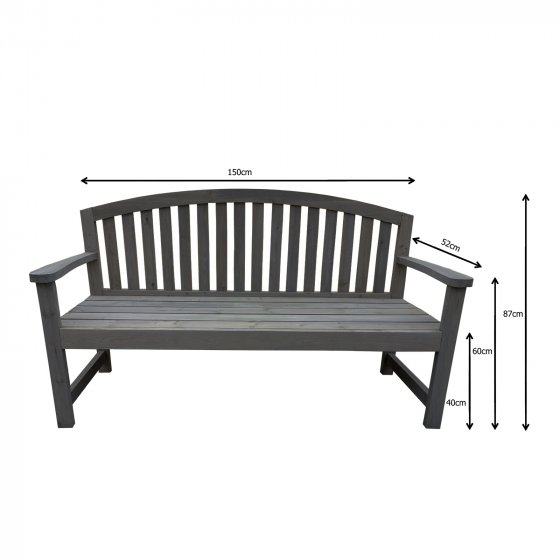 Gartenbank Anthrazit Heidi 