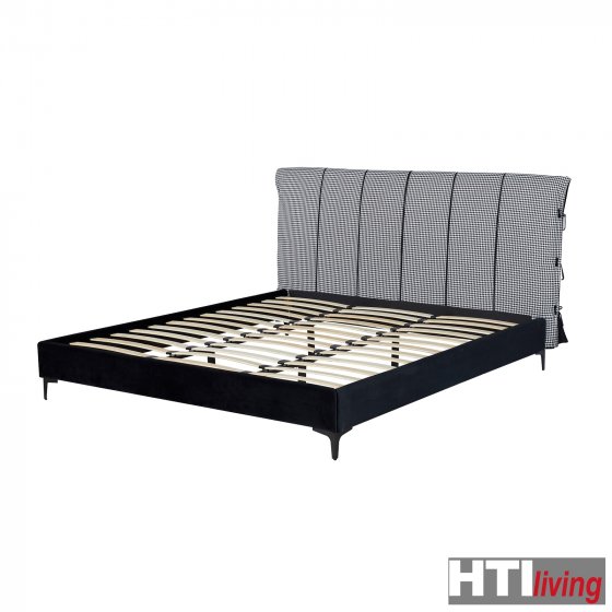 Doppelbett 180 x 200 cm Roxbury Hahnentritt Schwarz-Weiß