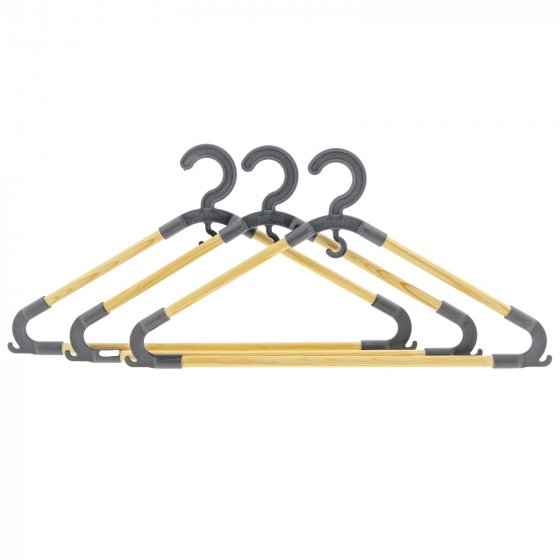 Kleiderbügel 6er Set Holz/Kunststoff Grau