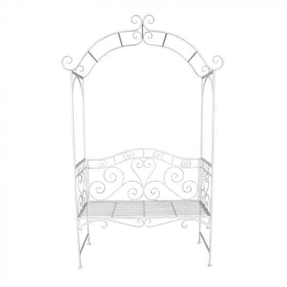 Romantische Gartenbank mit Rosenbogen aus Metall Celia 