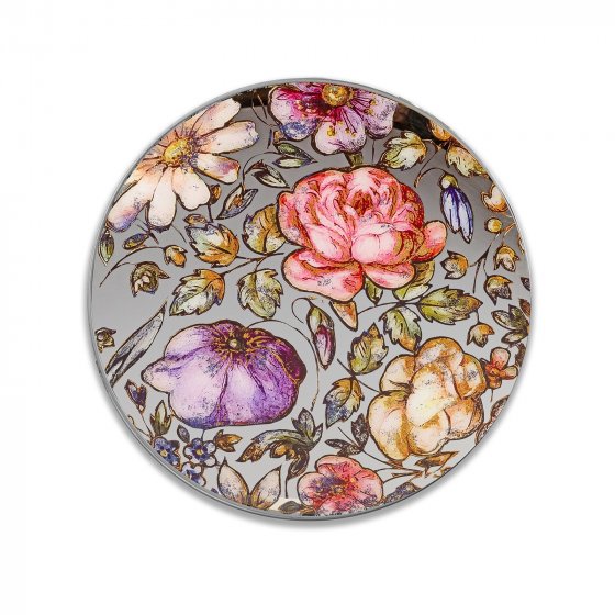Wandbild Spiegel, floral, rund Mirror 