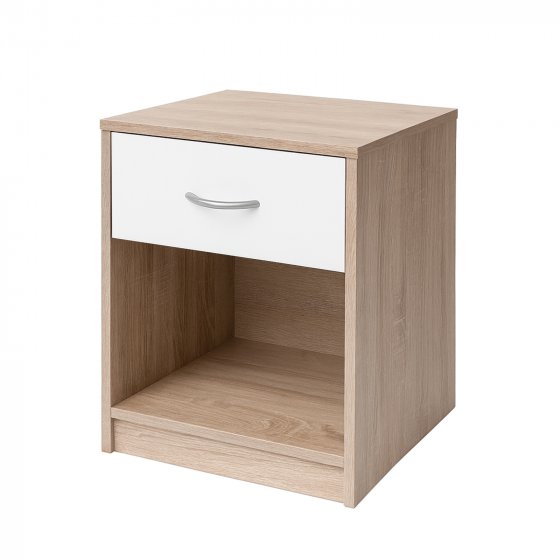 Nachtschrank mit 1 Schublade Nina Sonoma Weiß 