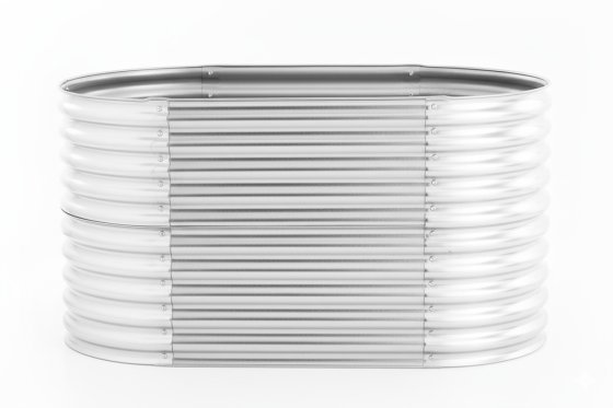 Hochbeet Stahl Oval S 160 x 80 x 80 Silber 