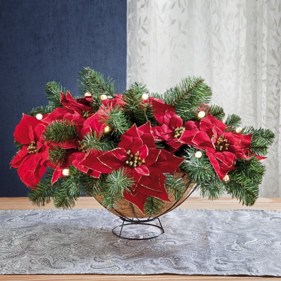 Weihnachtssternkorb mit LED und Timer