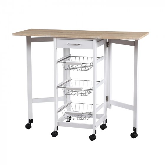 Küchenbar auf Rollen ausklappbar Skandi 