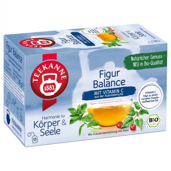 Teekanne Bio Figur Balance aus Brennnesselkraut und Pfefferminze 18 Beutel 