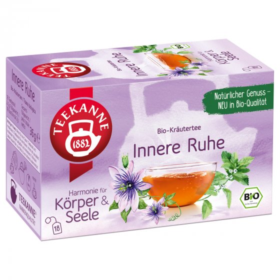 Teekanne Bio Innere Ruhe Kräutertee aus Melisse Rotbusch und Zimt 18 Beutel 