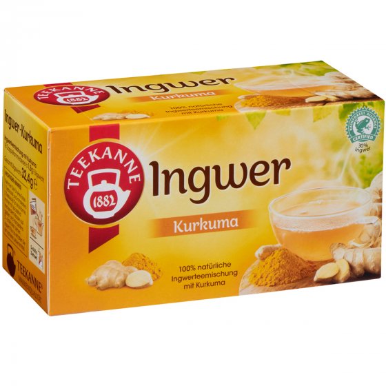 Teekanne Ingwer Kurkuma Ingwerteemischung verfeinert mit Kurkuma 32g 