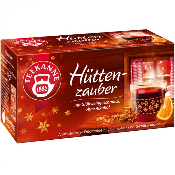 Teekanne Hüttenzauber Früchtetee mit Glühwein und Gewürz Geschmack 50g 