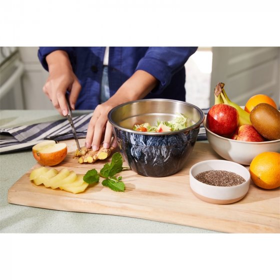 Salatschüssel-Set 1,9 Liter mit Gewürzbehälter und Serviertablett 