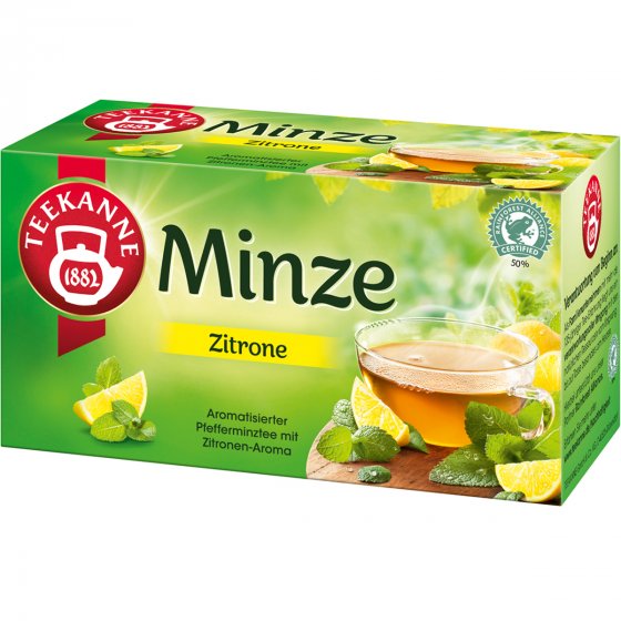 Teekanne Minze Zitrone Pfefferminztee mit Zitronenaroma 20 Beutel 30g 