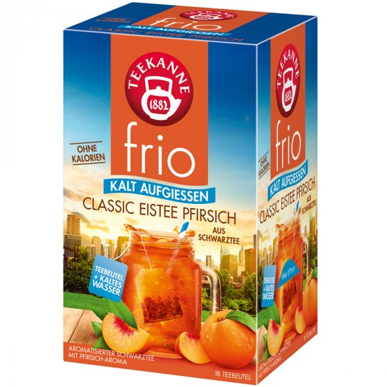Teekanne frio Classic Eistee Pfirsich Schwarztee ohne Kalorien 45g 