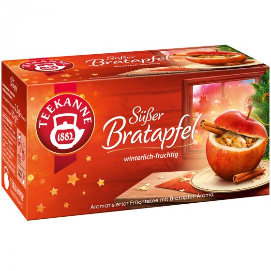 Teekanne süßer Bratapfel winterlich fruchtiger Früchtetee 50g 