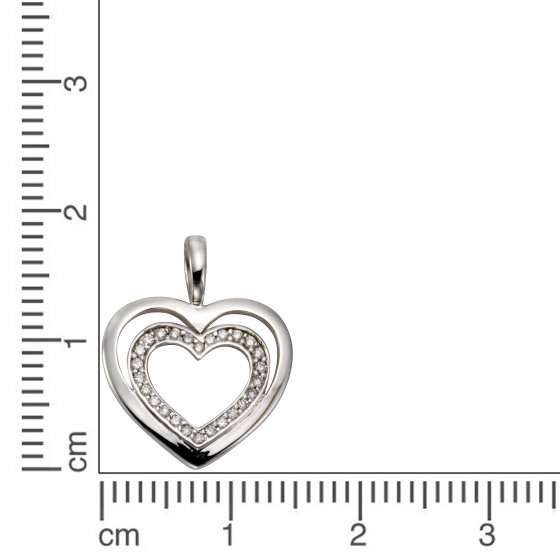 Anhänger Gold 585 Herz-Motiv mit 26 Brillanten zus. 0,11ct. 