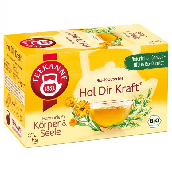 Teekanne Bio Hol Dir Kraft einzigartiger Geschmack 18 Beutel 