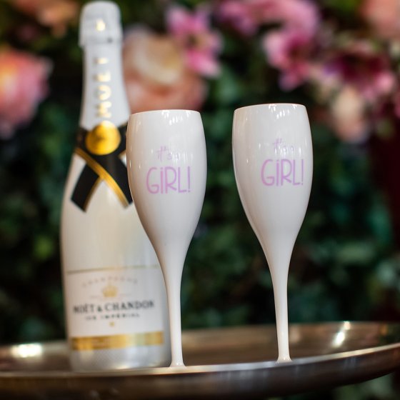 Sektglas 100 ml mit Druck CHEERS No. 1 IT'S A GIRL 