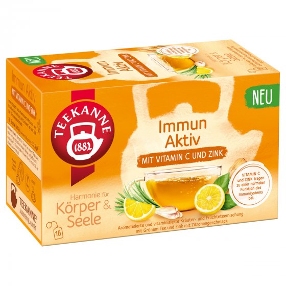 Teekanne Immun Aktiv Mischung aus Kräutern und Früchten 18 Beutel 