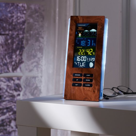 Funk-Wetterstation in Holz-Optik