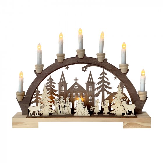 Schwibbogen Sternsinger vor der Kirche 