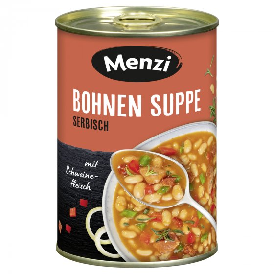 Menzi Serbische Bohnensuppe mit weißen Bohnen pikant gewürzt 400ml 