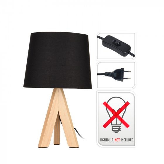 Tischlampe mit Holzbeinen 