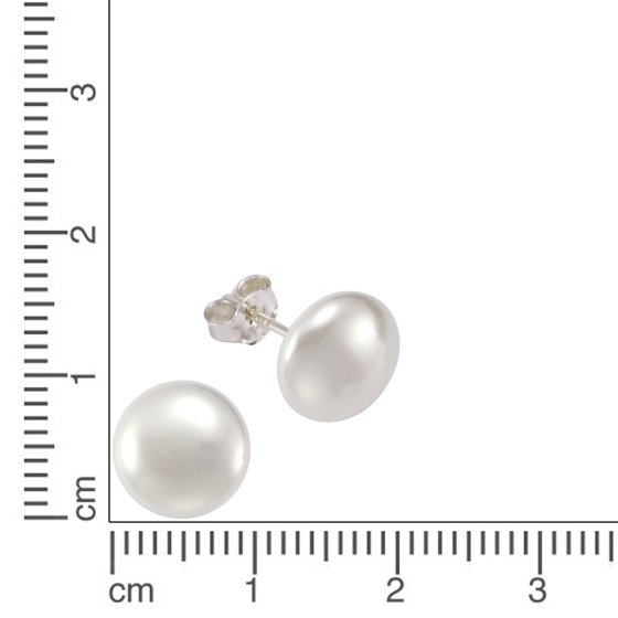 Ohrringe Silber 925 rhodiniert mit weißer Muschelkernperle 