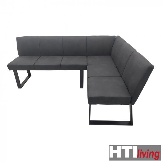 Eckbank 192 x 152 cm Schwarz Vemal kurzer Schenkel rechts 