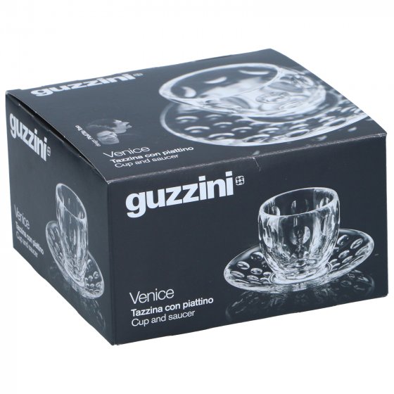 Tasse mit Untertasse, Kunststoff transparente Punkte 