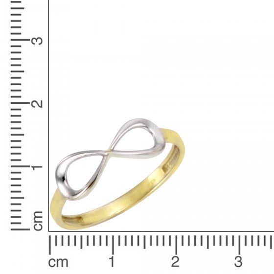 Ring Gold 375 zweifarbig mit Unendlichkeits-Motiv 