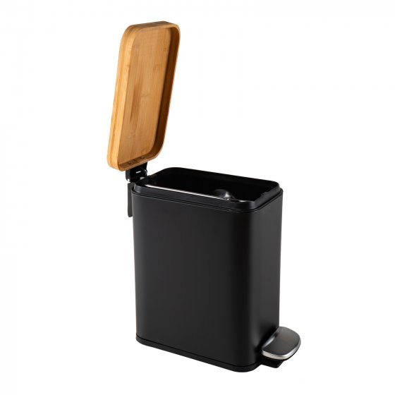 Pedalmülleimer Modern 5 Liter Schwarz Natur 