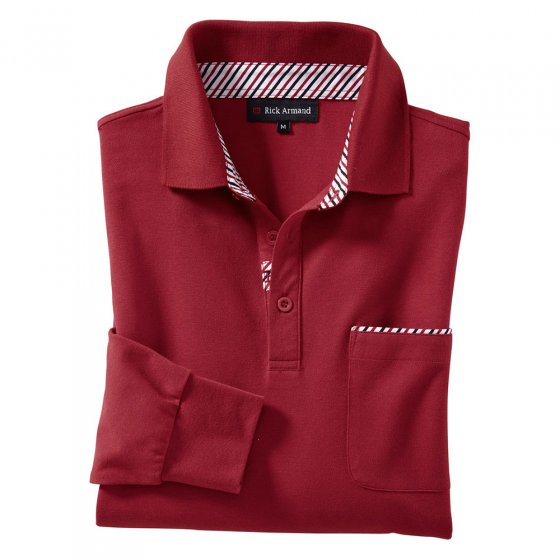 Langarm Poloshirt, rot XXL | Rot