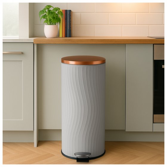 Treteimer Jannik 30 Liter Grau Kupfer 