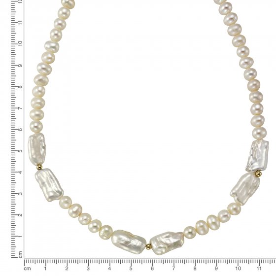 Halskette Gold 585 Perle weiß 6-7mm 