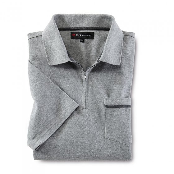 Piqué-Poloshirt mit Zipperkragen
