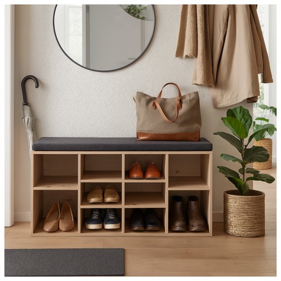 Schuhbank Katja 10 Regalfächer Artisaneiche 