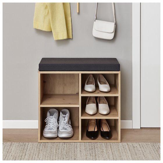 Schuhbank Katja 5 Regalfächer Artisaneiche 