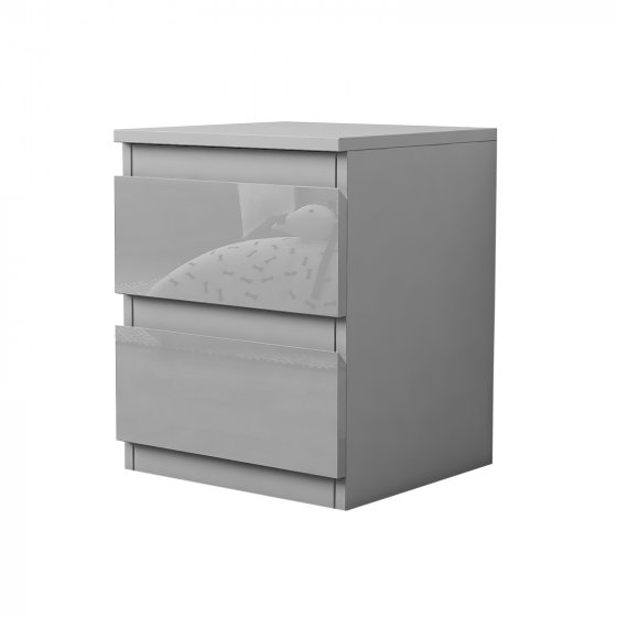 Nachtschrank Kenji Hochglanz Grau 