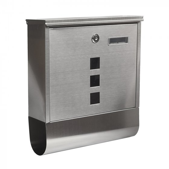 Briefkasten Amin Edelstahl mit Zeitungsrolle 