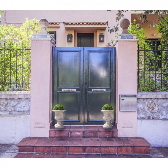 Pflanzkübel 2er-Set Athene mit Buchsbaumkugel 