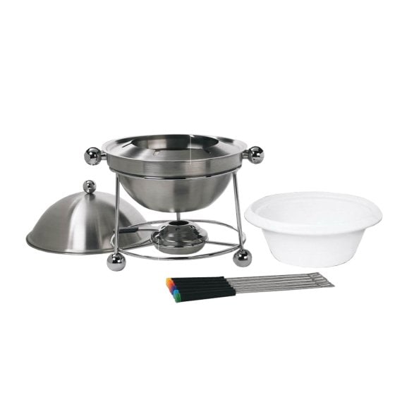 Fondueset inklusive 4 Gabeln und Stövchen 